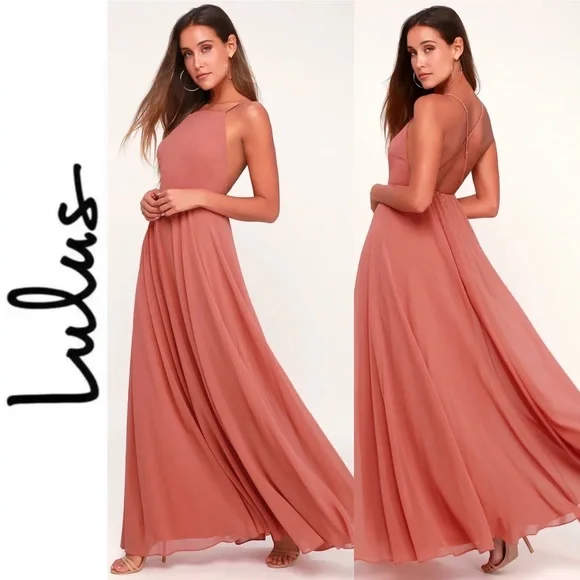chinese dress ladies Lulus Women's Lost in Paradise Maxi Dress, Rusty rose : Amazon.de: Fashion